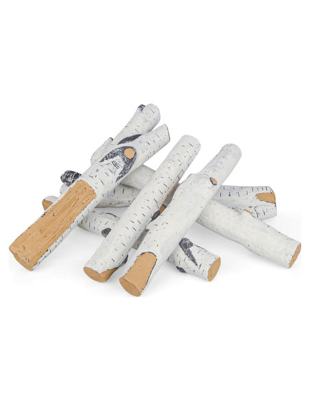 Juego de 6 Troncos Cerámicos para Chimenea FlameDuty 29.5-58.4cm