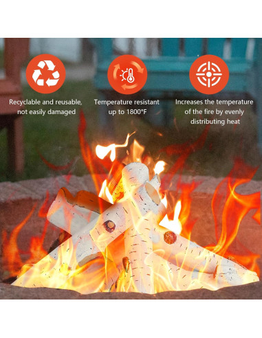 Juego de 6 Troncos Cerámicos para Chimenea FlameDuty 29.5-58.4cm