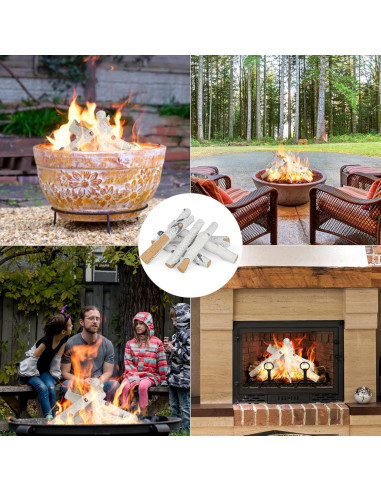 Juego de 6 Troncos Cerámicos para Chimenea FlameDuty 29.5-58.4cm