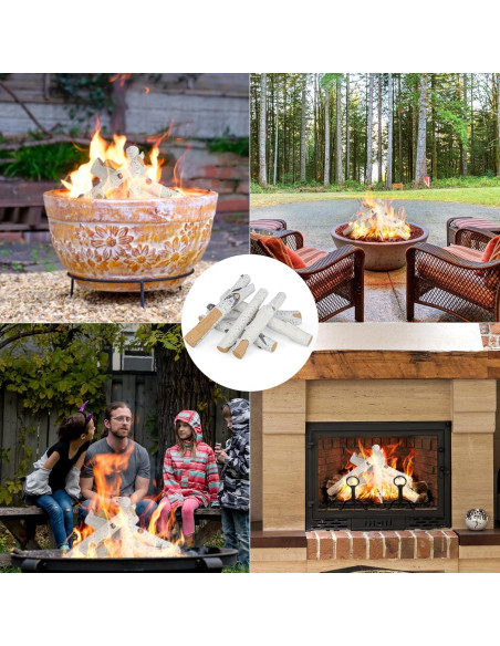 Juego de 6 Troncos Cerámicos para Chimenea FlameDuty 29.5-58.4cm