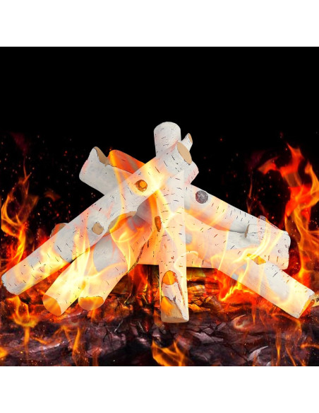 Juego de 6 Troncos Cerámicos para Chimenea FlameDuty 29.5-58.4cm
