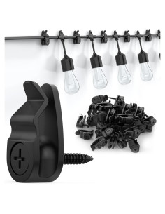 Ganchos para Luces de Exterior Lewufe - Paquete de 50, Negro