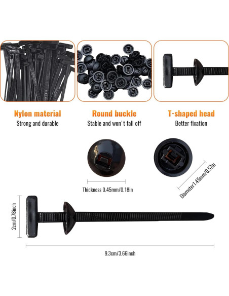 100 Hebillas de Cinta de Cable Nylon Meitelasi - Sujetadores Resistentes 100 Hebillas de Cinta de Cable Nylon Meitelasi - Sujetadores Resistentes