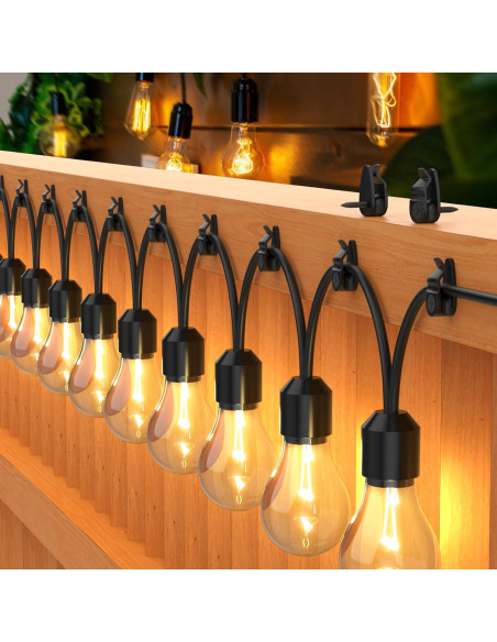 Ganchos para Luces de Exterior Lewufe - Paquete de 50, Negro
