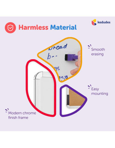 Pizarra Blanca Magnética Kedudes 28x36 cm con 6 Marcadores