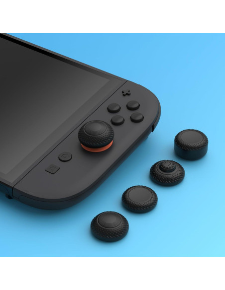 Tapas de Pulgar PlayVital para Joycon 2 - 8 Pack, Negro