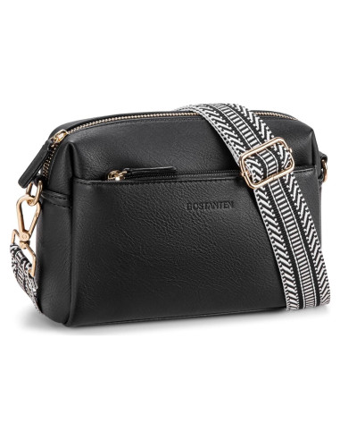 Bolso Cruzado BOSTANTEN de Cuero Vegano para Mujeres Negro