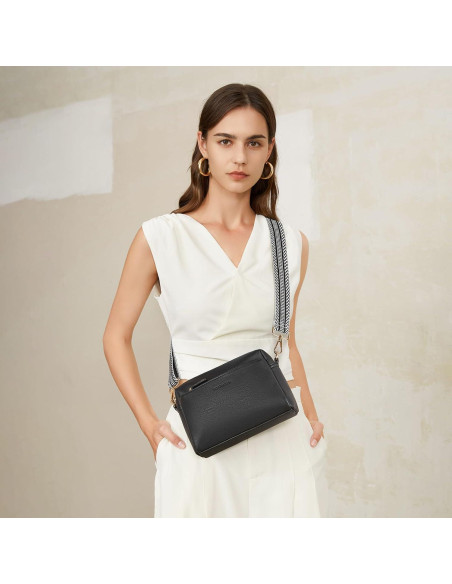 Bolso Cruzado BOSTANTEN de Cuero Vegano para Mujeres Negro
