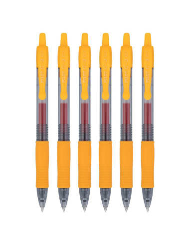 Bolígrafos de Tinta de Gel Pilot G2 Premium 0.7mm Naranja Albaricoque - 6 Unidades