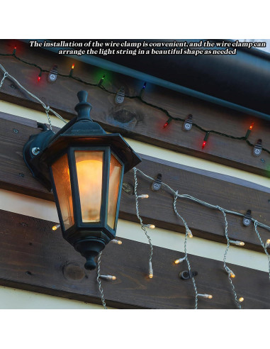 Ganchos para Luces de Exterior Lewufe - Paquete de 50, Negro