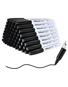 Marcadores Permanentes Affisure 60 Unidades Negro Punta Fina