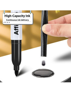 Marcadores Permanentes Affisure 60 Unidades Negro Punta Fina 2