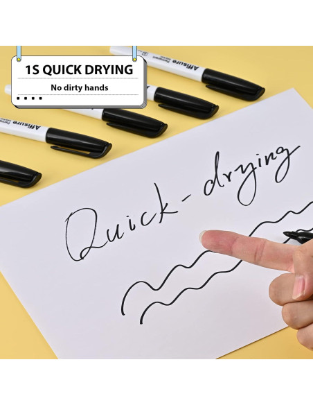 Marcadores Permanentes Affisure 60 Unidades Negro Punta Fina