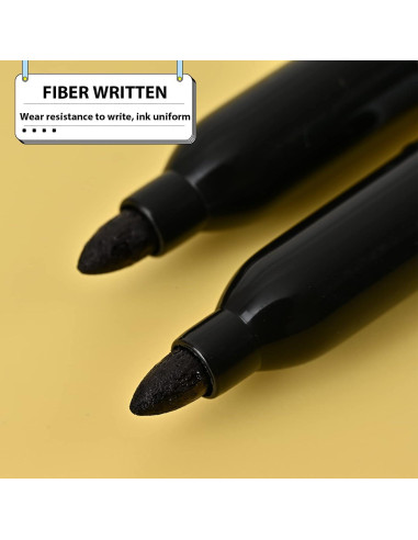 Marcadores Permanentes Affisure 60 Unidades Negro Punta Fina