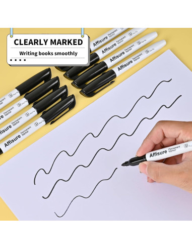 Marcadores Permanentes Affisure 60 Unidades Negro Punta Fina