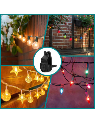 Ganchos para Luces de Exterior Lewufe - Paquete de 50, Negro
