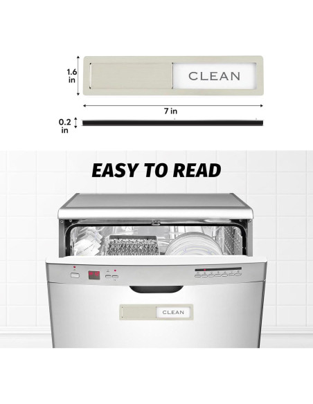 Imán de Acero Inoxidable NEYDADU Limpio Sucio 17.78x4.06cm