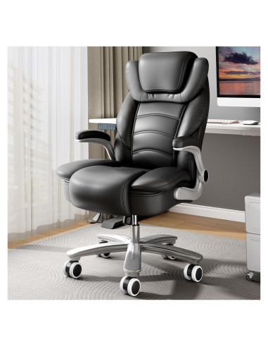 Silla de Oficina Ejecutiva GYI O201 Alta y Ancha Negra