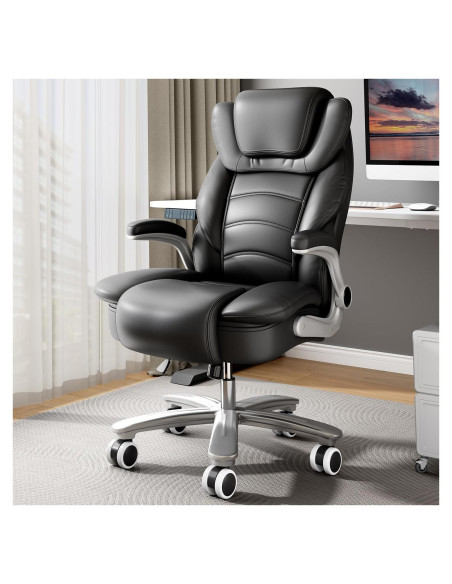 Silla de Oficina Ejecutiva GYI O201 Alta y Ancha Negra