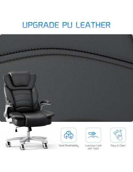 Silla de Oficina Ejecutiva GYI O201 Alta y Ancha Negra