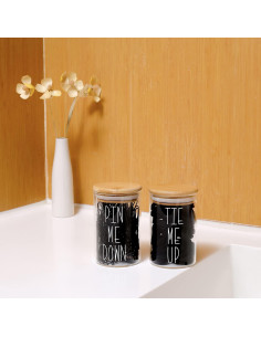 Tarros de Botica MOMEEMO 10 Oz con Tapas de Bambú - 2 Pcs 2