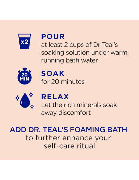 Sal de Epsom Pura Dr Teal 1.36 kg Alivio Estrés Aceites Esenciales