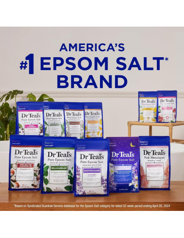 Sal de Epsom Pura Dr Teal 1.36 kg Alivio Estrés Aceites Esenciales