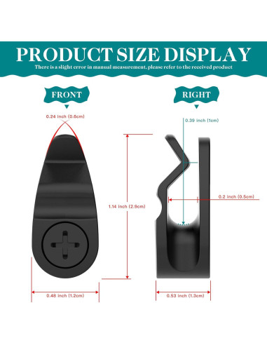 Ganchos para Luces de Exterior Lewufe - Paquete de 50, Negro
