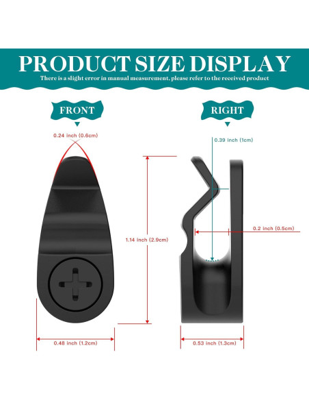 Ganchos para Luces de Exterior Lewufe - Paquete de 50, Negro