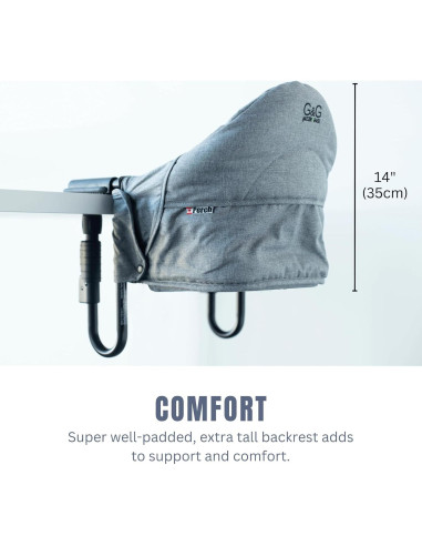 Silla Alta de Mesa Guzzie Guss Perch G+G201 Carbón Plegable