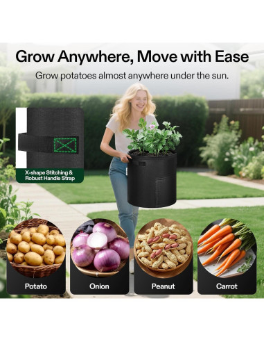 Bolsas de Cultivo VIVOSUN 7 Galones para Papas - 5 Piezas