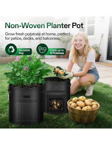 Bolsas de Cultivo VIVOSUN 7 Galones para Papas - 5 Piezas