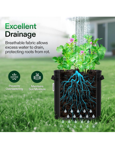 Bolsas de Cultivo VIVOSUN 7 Galones para Papas - 5 Piezas