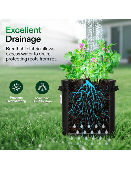 Bolsas de Cultivo VIVOSUN 7 Galones para Papas - 5 Piezas