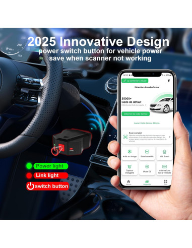 Escáner OBD2 EVCONN Inalámbrico Bluetooth 5.4 para iOS y Android