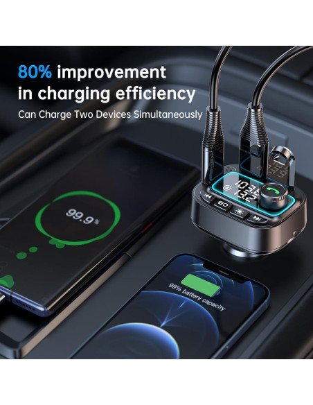 Adaptador Bluetooth 5.3 para Coche Shenzhenshi T01 Cargador 42W