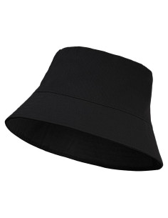 Sombrero de Cubo Unisex Algodón UPF 50% Negro para Verano