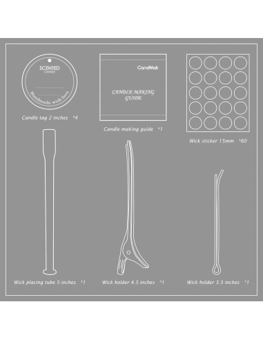 Kit de Mechas para Velas CandMak - 60 Mechas de Algodón