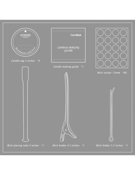Kit de Mechas para Velas CandMak - 60 Mechas de Algodón