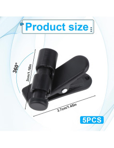 5 Clips de Cable para Auriculares Xthrotsenk 2-4mm Negro 2