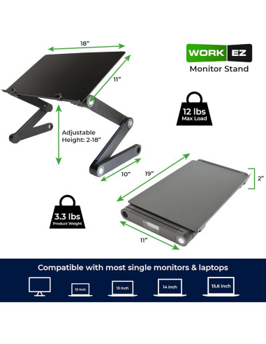 Soporte para Monitor WorkEZ Ajustable Ergonómico 40.6x27.9 cm