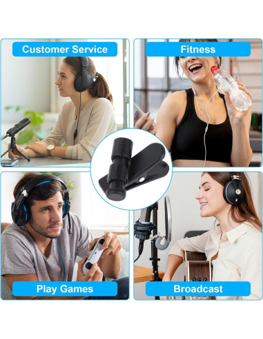 5 Clips de Cable para Auriculares Xthrotsenk 2-4mm Negro