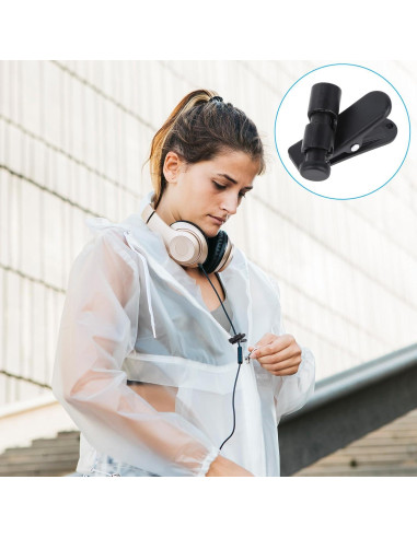 5 Clips de Cable para Auriculares Xthrotsenk 2-4mm Negro