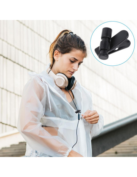 5 Clips de Cable para Auriculares Xthrotsenk 2-4mm Negro