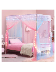 Dosel de Cama Twin YEERSWAG con Luces y Estrellas Luminiscentes