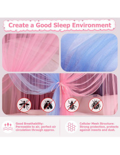 Dosel de Cama Twin YEERSWAG con Luces y Estrellas Luminiscentes 2