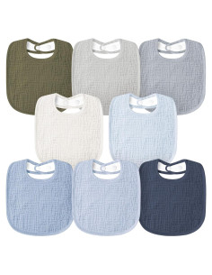 Baberos de Muselina Susurration Paquete de 8 Unisex Ajustables