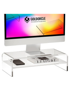 Soporte de Monitor Acrílico Elevador GOLDORCLE 40.6x19.6cm