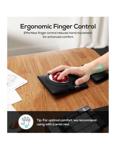 Ratón Trackball Inalámbrico Nulea M512 Ergonómico 55mm