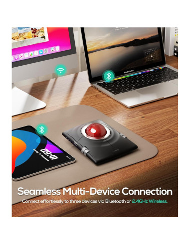 Ratón Trackball Inalámbrico Nulea M512 Ergonómico 55mm